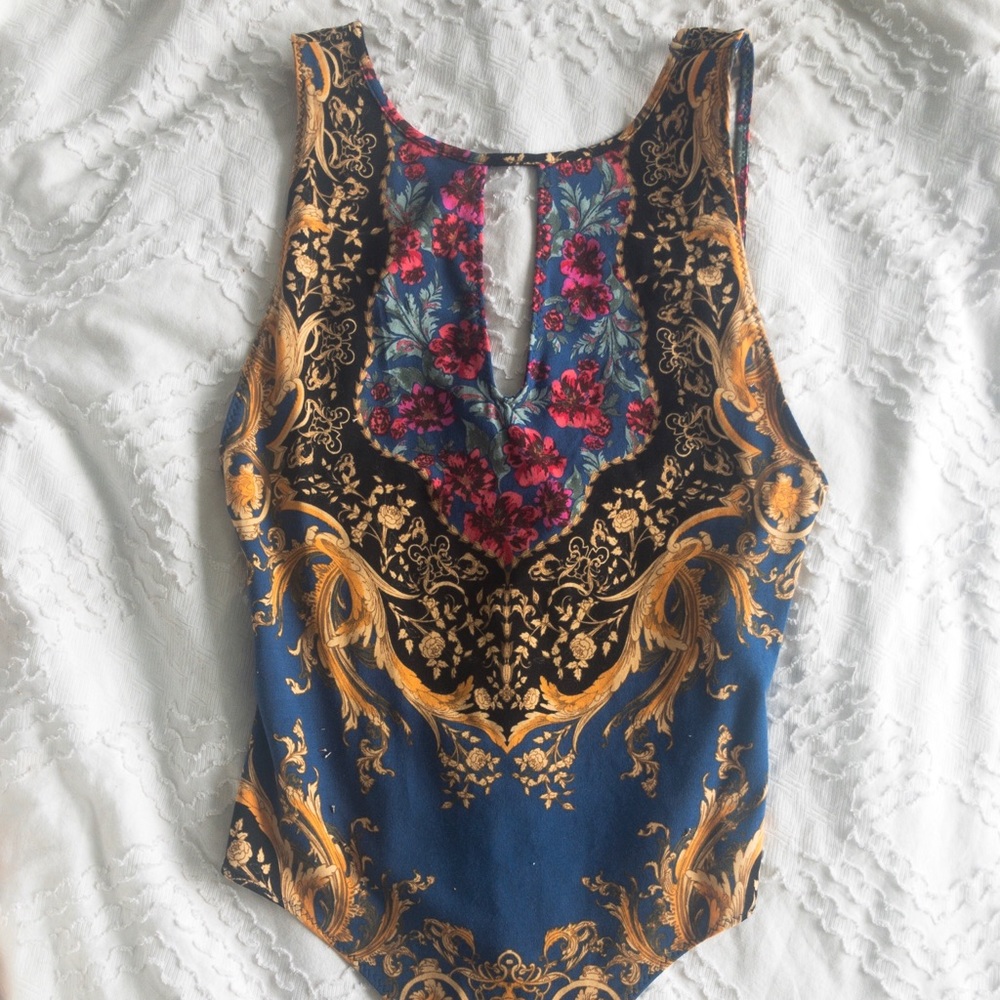 Free People Indigo Blu Body Suit Small